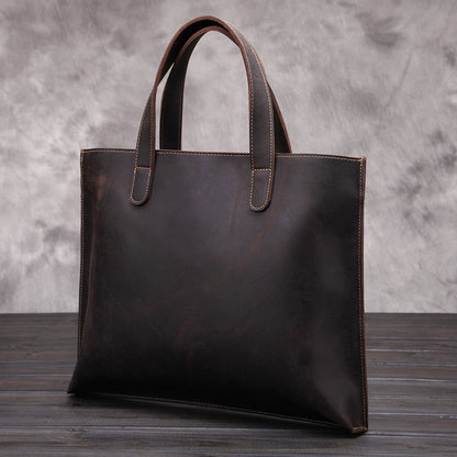 crazy horse leather business leather briefcase cowhide messenger bag