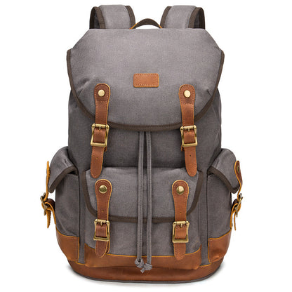 large capacity waterproof outdoor canvas vintage backpack