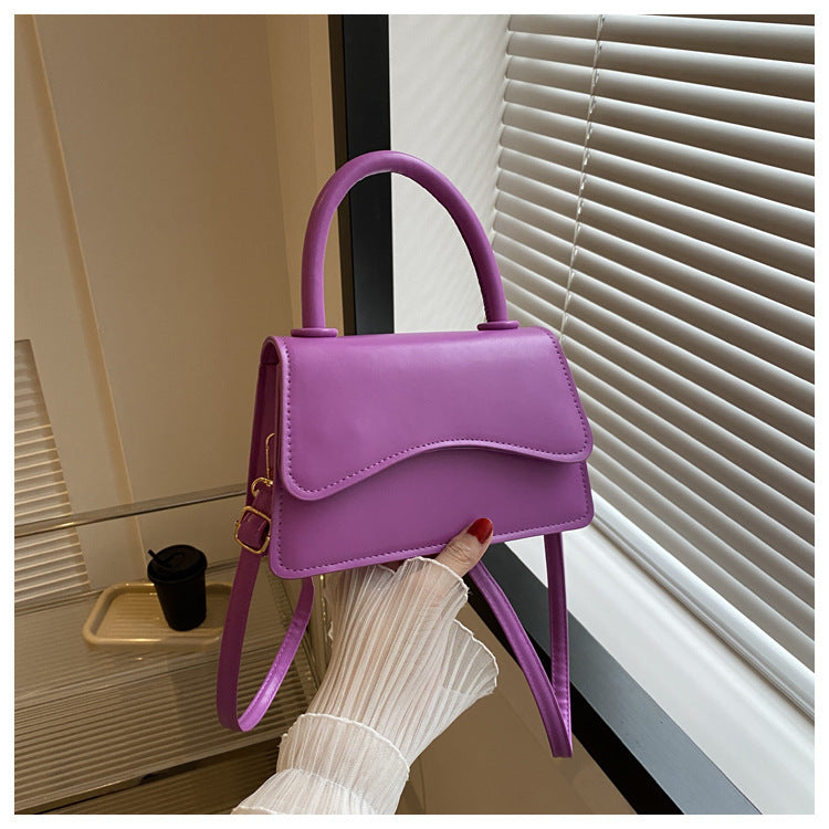 fashion messenger bag simple solid color tote