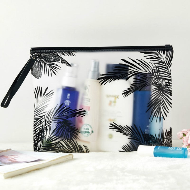 frosted transparent cosmetic bag