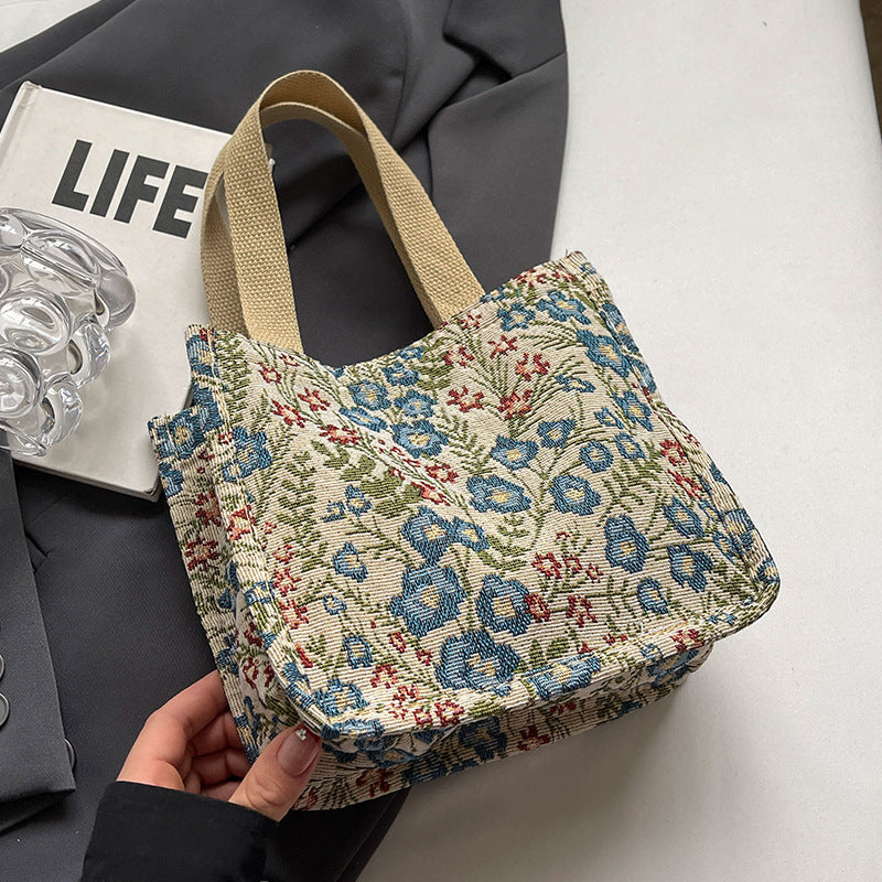 flowers canvas handbag fashion large capacity shoulder bags for women