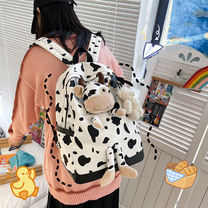 cartoon cow doll girls schoolbag personalized backpack