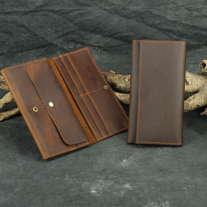 mens retro handmade long wallet