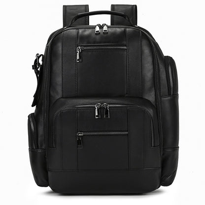 retro mens backpack cowhide large capacity 15 inch computer bag