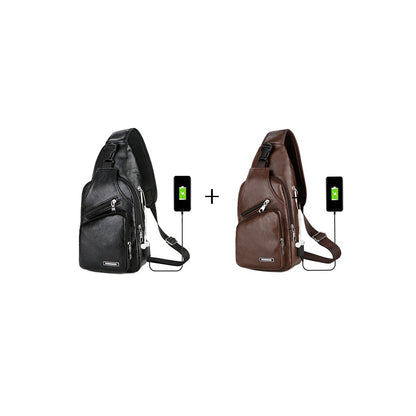 usb portable charging chest bag messenger bag