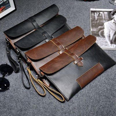 mens retro leather mens clutch