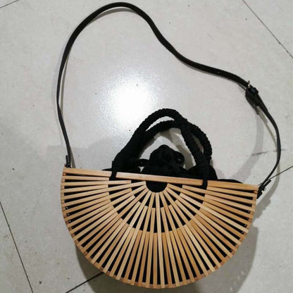 one shoulder messenger rattan outdoor beach bag