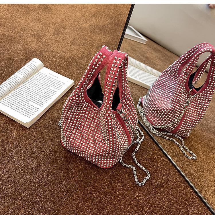 Design Full Diamond Women's Bag Summer All-matching Chain Messenger Bag Bucket Bag