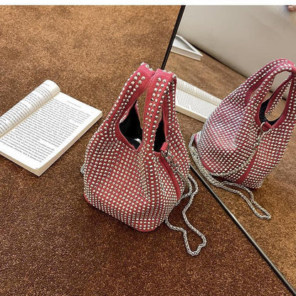 Design Full Diamond Women's Bag Summer All-matching Chain Messenger Bag Bucket Bag