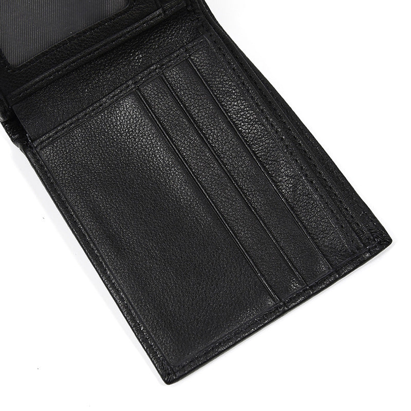 mens leather wallet embossed wallet crazy horse leather