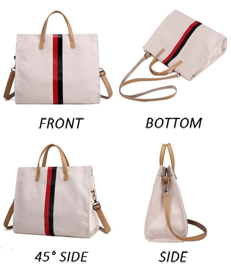 canvas ladies work bag women tote hand bag shoulder bag for women fashion lady shopping canvas stripe tote bags female handbags