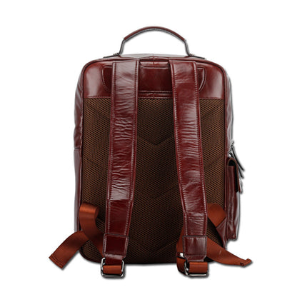 fashion large capacity portable leather backpack