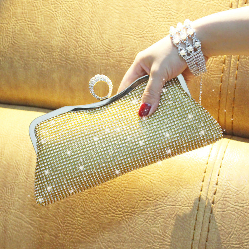 fashion clutch with ring dinner bag diamond