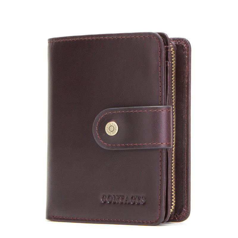 rfid cowhide multifunctional mens wallet