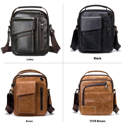 mens business minimalist leather crossbody bag