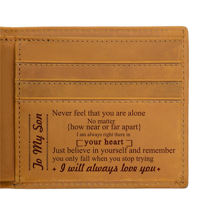 mens horse leather leather lettering laser label wallet