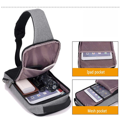 anti theft usb charging chest bag with you