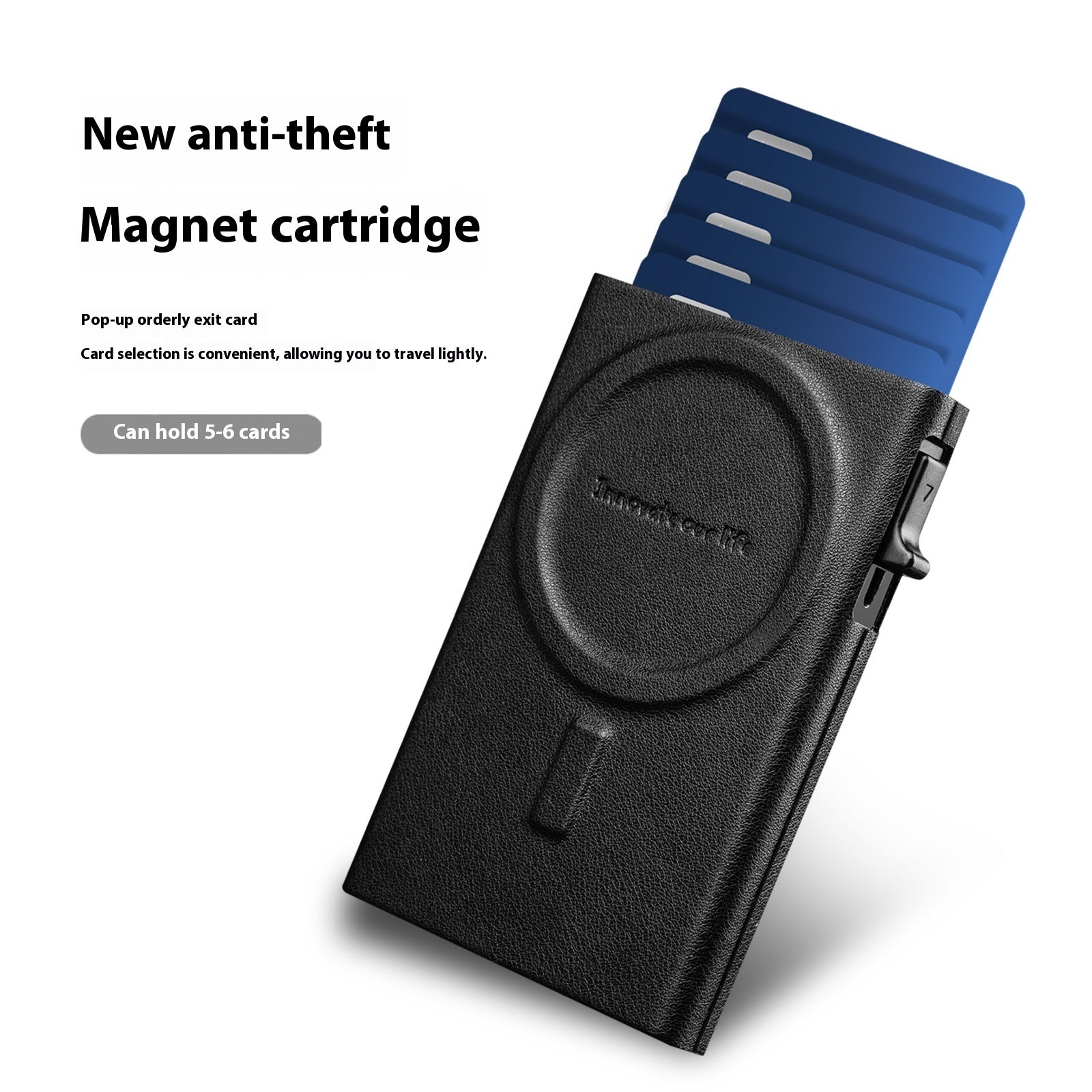 anti theft credit card rfid automatic pop up leather aluminum alloy card package