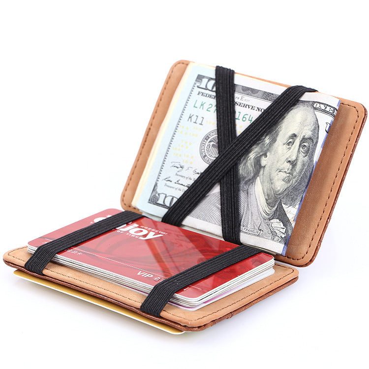 flip magic wallet cross pattern short card holder