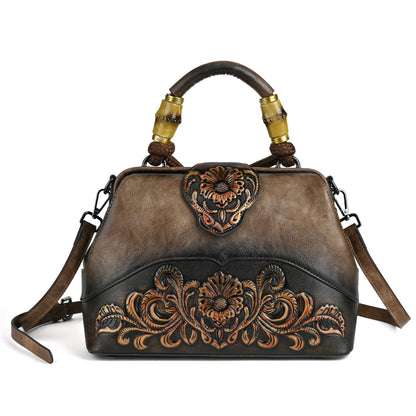 retro embossing hand rub color handbag crossbody clip bag