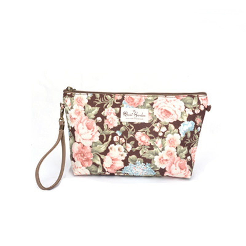 waterproof floral cosmetic bag