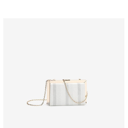 contrasting color clip bag small square bag