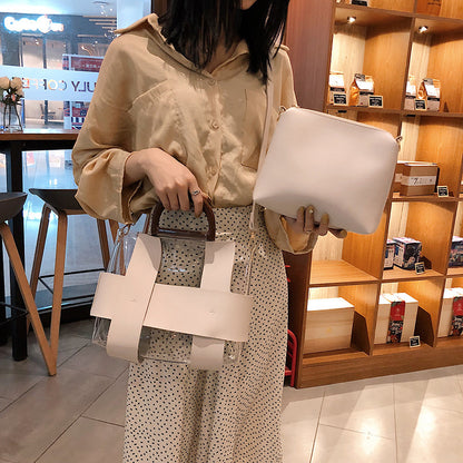 niche texture shoulder transparent bag