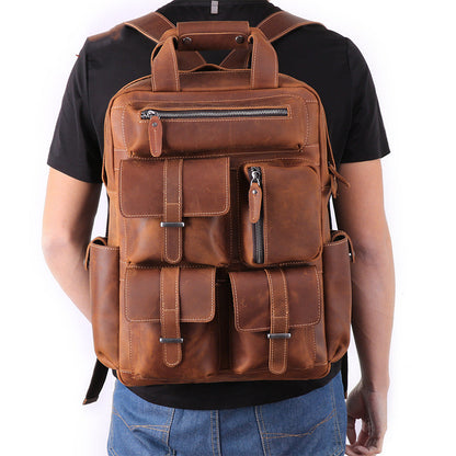 crazy horse leather retro leather mens bag