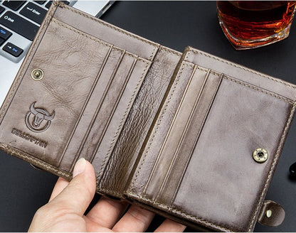 first layer cowhide mens leather wallet