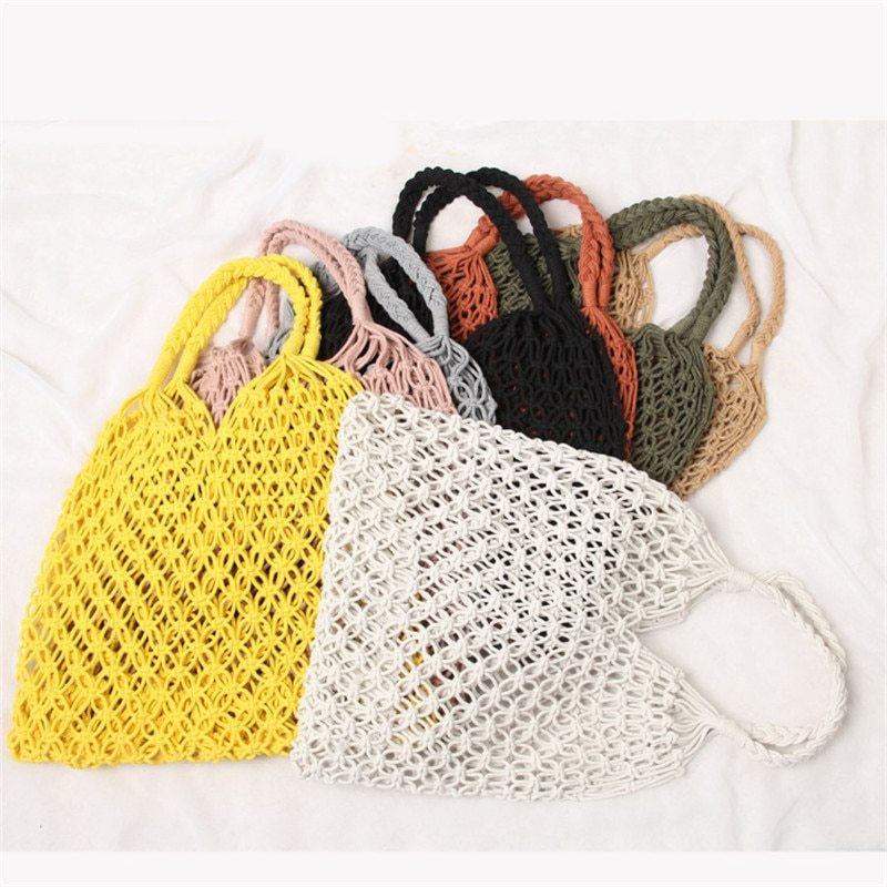 summer hollow mesh woven bag