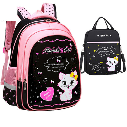 kids school cute cat print backpack