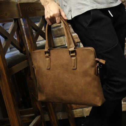 crazy horse leather mens handbag