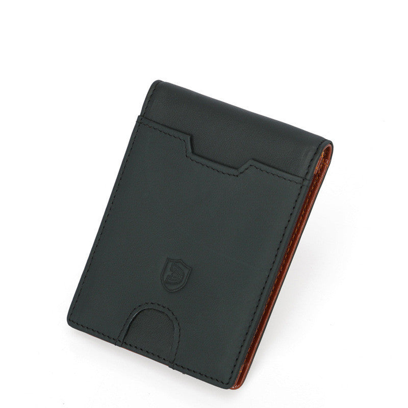 rfid mens first layer leather wallet