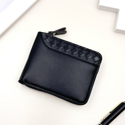 mens short horizontal zipper wallet