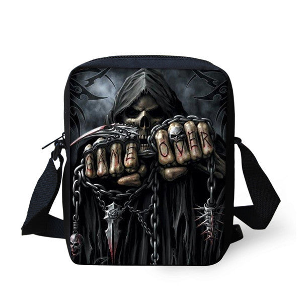 european and american skull childrens messenger bag