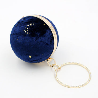 womens suede dinner starry sky round bag