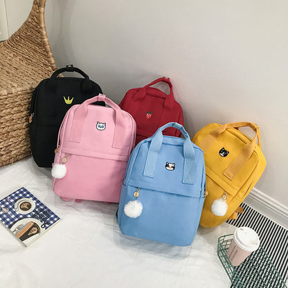 korean canvas student schoolbag embroidery pattern