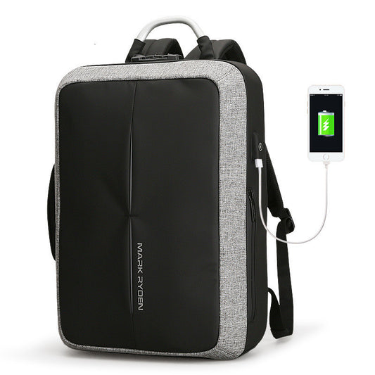 mens backpack rechargeable usb computer bag