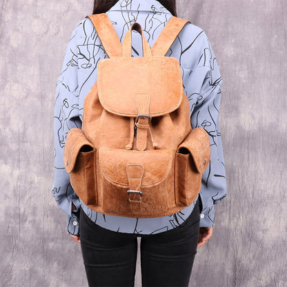 vintage leather casual backpack