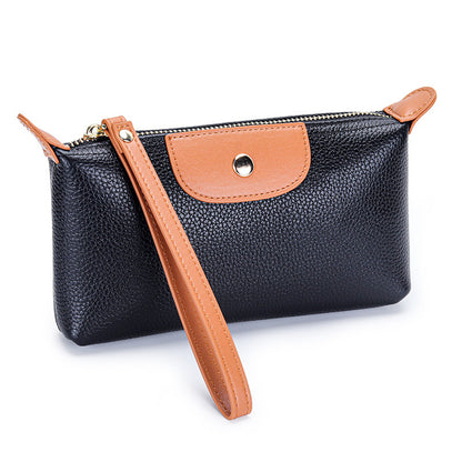 first layer womens leather handbag large capacity clutch phone holder handbag