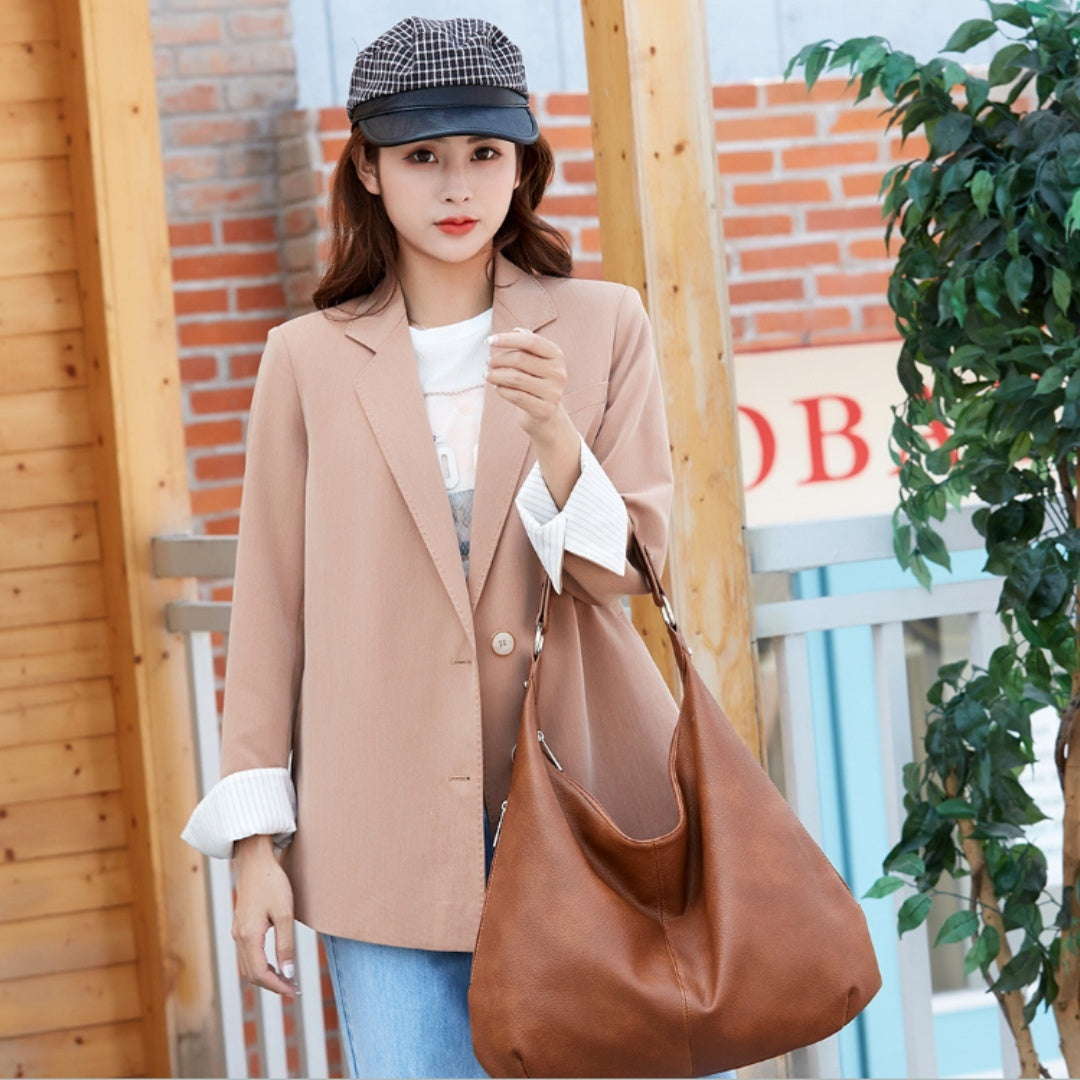 large capacity son mother tote texture casual portable shoulder bag versatile simple womens autumn and winter