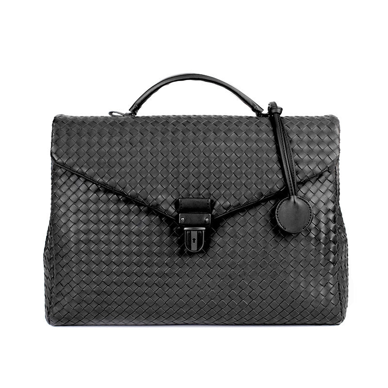 mens briefcase casual flap weave business