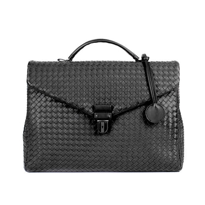 mens briefcase casual flap weave business