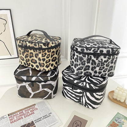 internet famous leopard print cosmetic storage bag