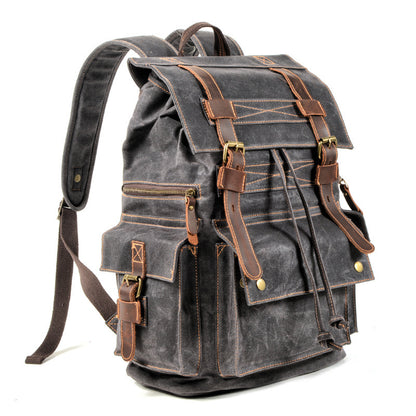 mens and womens beeswax canvas travel outdoor leather mountaineering bag