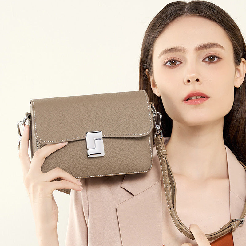 genuine leather square bag women