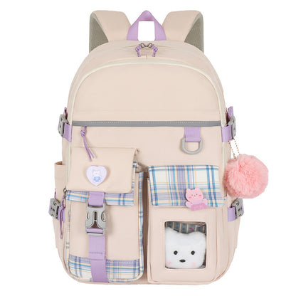 cartoon cute and lightweight burden reducing student schoolbag