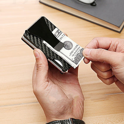 carbon fiber package wallet multi functional metal card