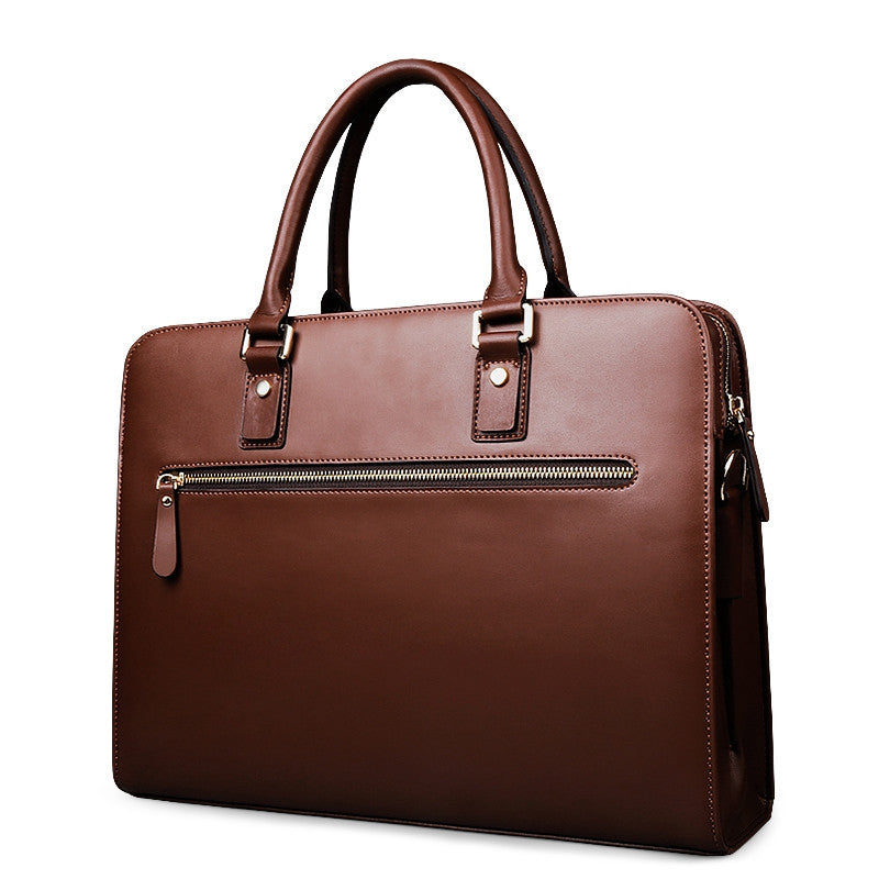 real cowhide mens bag briefcase business handbag