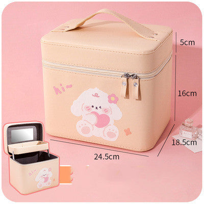 portable double layer multifunctional cosmetic bag